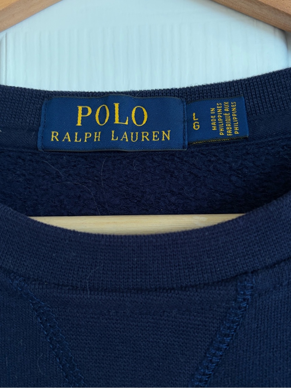 RALPH LAUREN POLO Navy Crewneck Sweatshirt with Polo Bear Graphic L - Picture 2 of 4